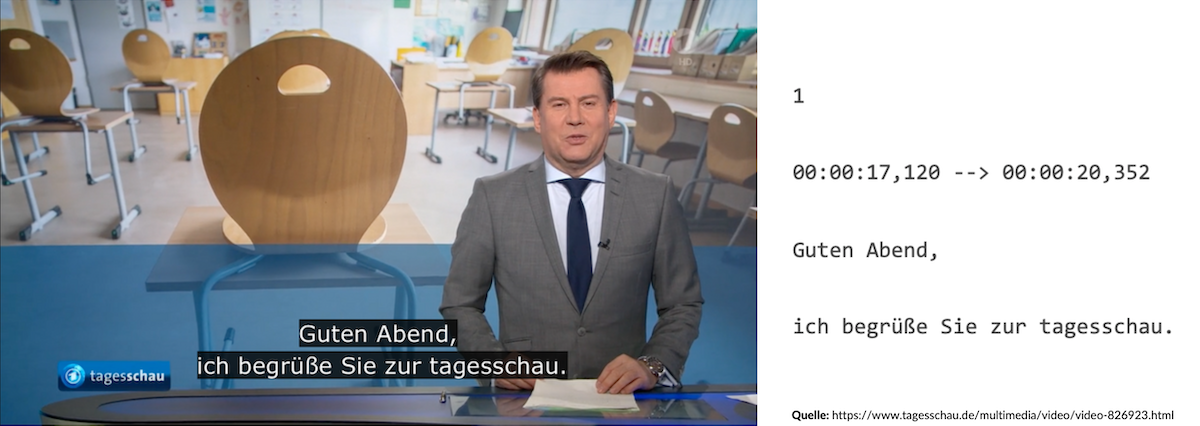 Untertitel in Video einfügen Tagesschau