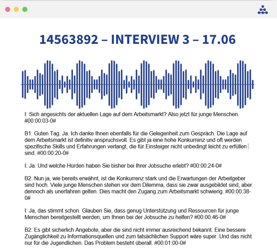 Beispiels einer Interviewtranskription